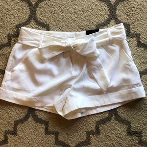 White Express front tie shorts